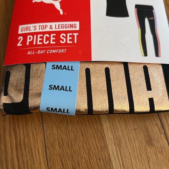 Puma Girl's 2 Piece Short Sleeve Top and Legging All Day Comfort Set - Picture 3 of 4